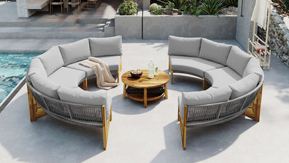 6 - Person Outdoor Seating Group with Cushions and A Coffee Table(old