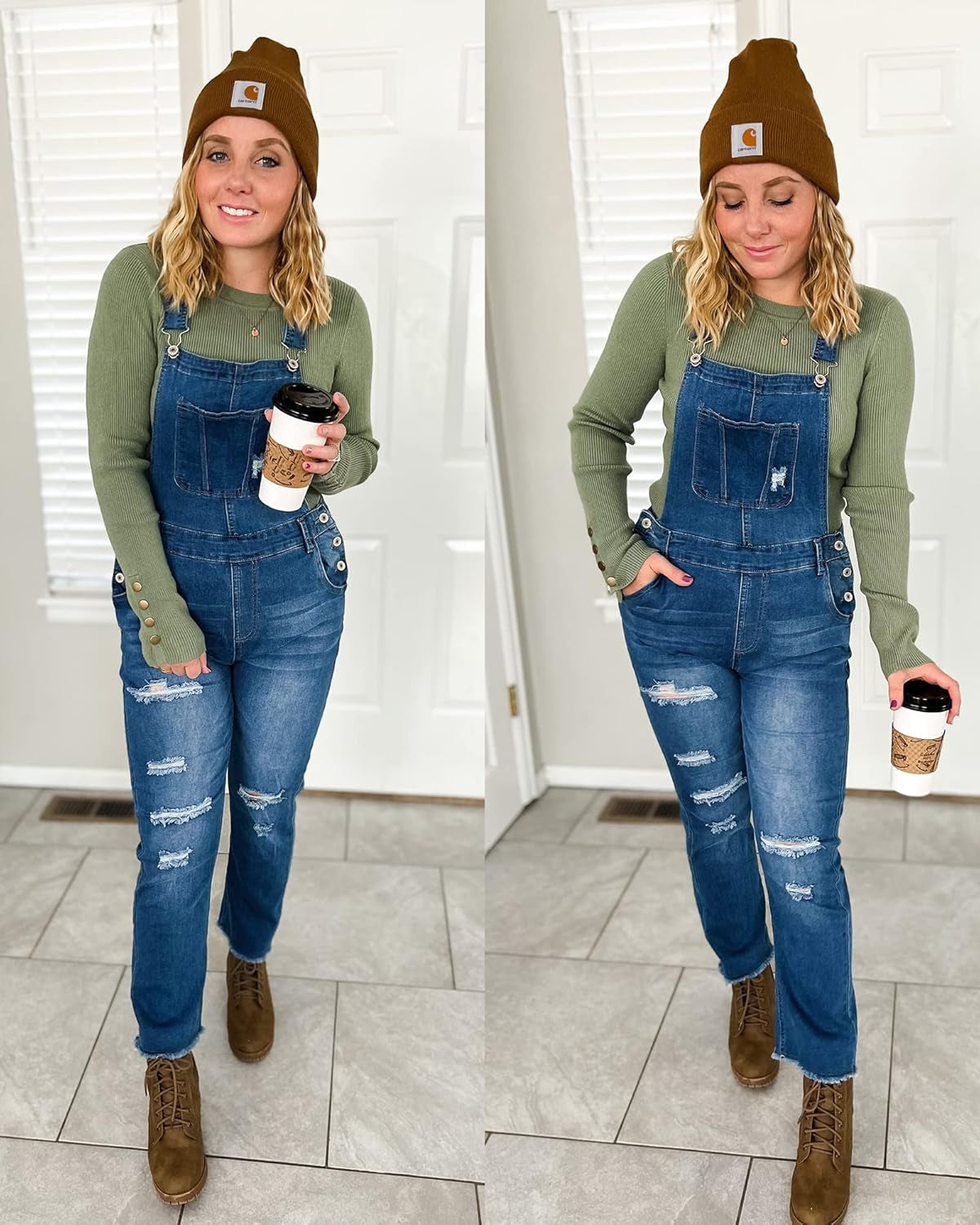 Women'S Casual Stretch Adjustable Denim Bib Overalls Jeans Pants Jumpsuits