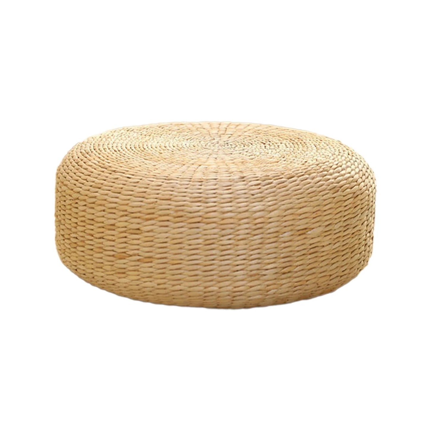 Meditation Cushion Tatami Seat Cushion Reading Home Decor Yoga Handmade Woven Futon Seat Cushion Rattan Floor Pillow for Living Room Bedroom 40Cm Diameter