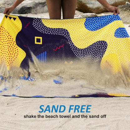 Microfiber Beach Towels Sand Free Quick Dry Portable Pool Towels Colorful Compact Absorbent Beach Towels with Bag Beach Towels for Adults Girls Women 31X63 Inch (Yellow)