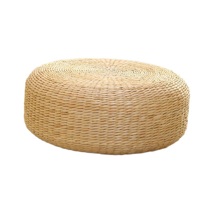 Meditation Cushion Tatami Seat Cushion Reading Home Decor Yoga Handmade Woven Futon Seat Cushion Rattan Floor Pillow for Living Room Bedroom 40Cm Diameter