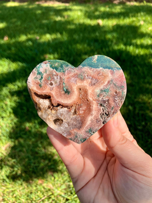 Pink Amethyst Heart on Stand