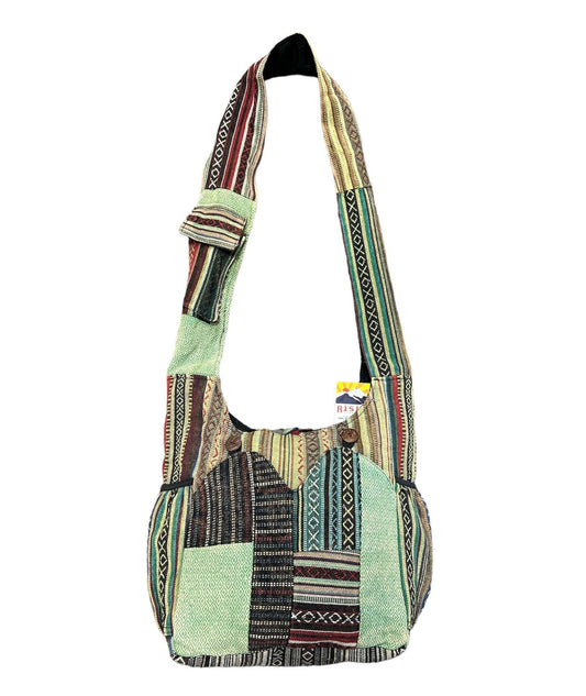 Cotton Patchwork Side Pocket Sling Bag
