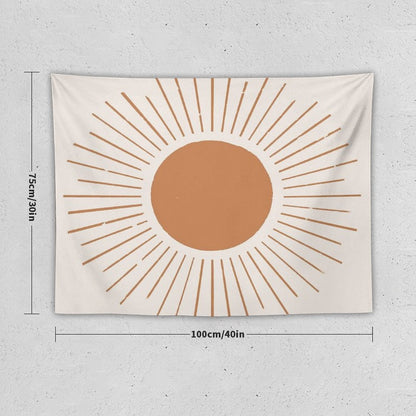 Terracotta Boho Sun Rays Tapestry