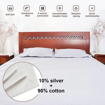 Grounding Sheet   Mat  Earthing Fitted Bedsheet Silver Fiber Conductive Organic Grounding Mat Radiation Anti-Static 60*265CM