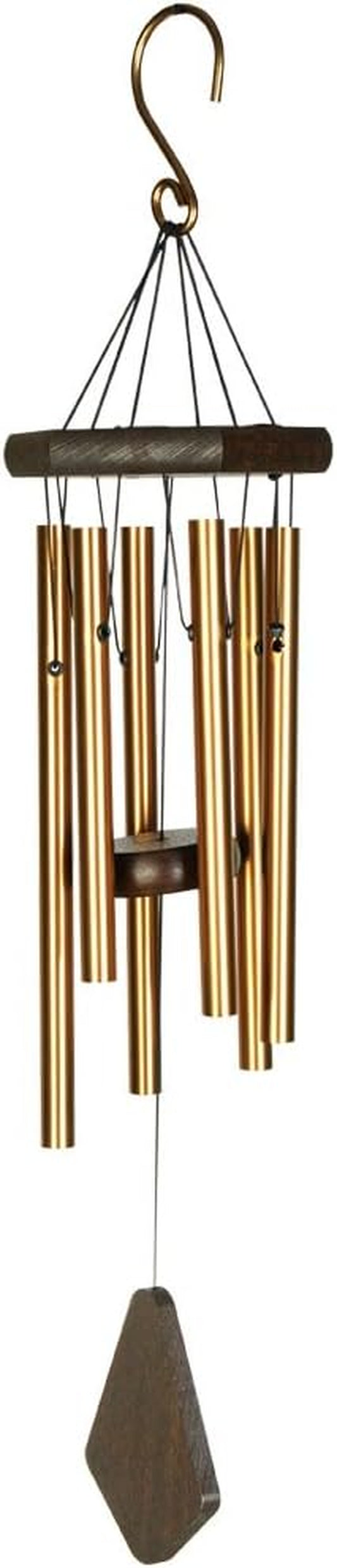 Nature’S Melody Premiere Grande Tunes Wind Chimes – Outdoor Windchime with 6 Tubes Tuned to E Pentatonic Scale, Rustproof Aluminum, Beech Wood & S Hook Hanger for Sympathy, Memorial Gift or Zen Garden