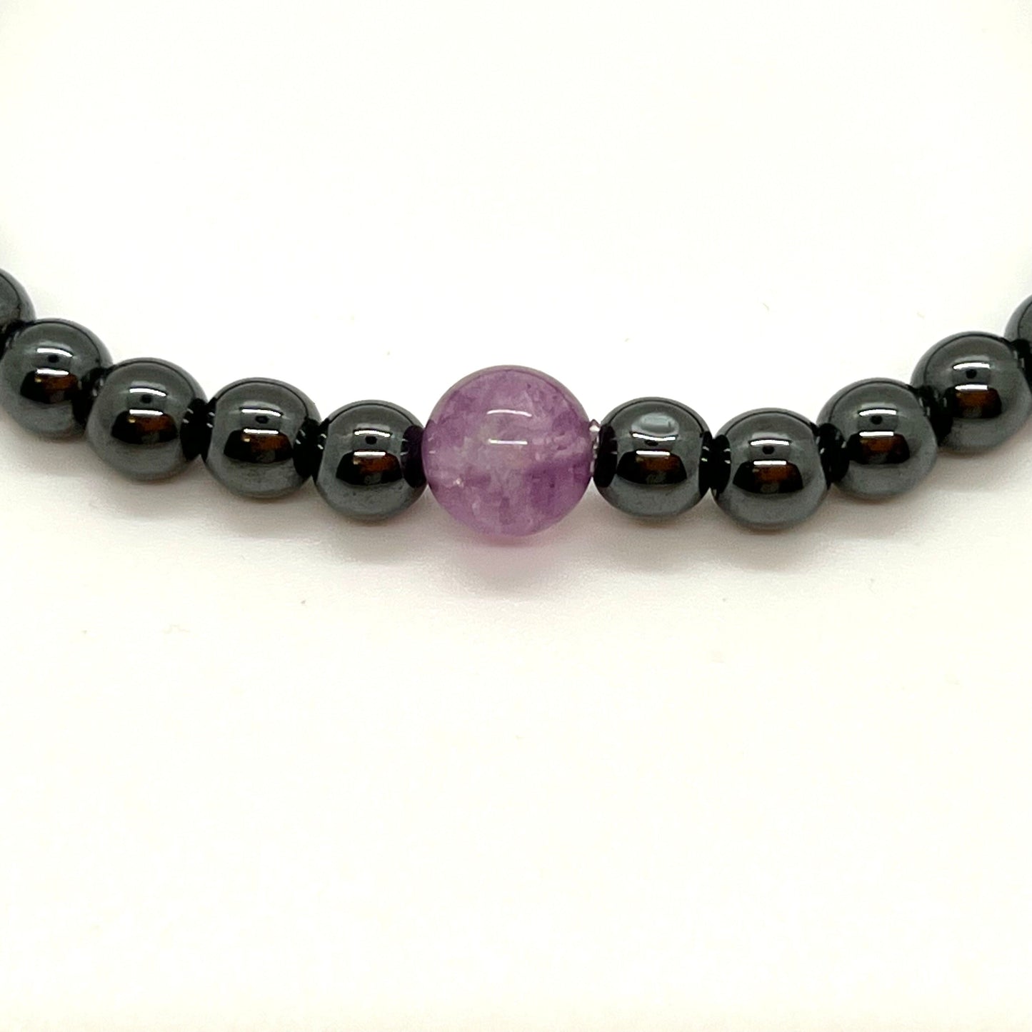 Joint Movement Support Purple Fluorite & Hematite Bracelet (Non-Magnetic)