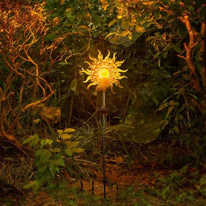 SolarEra Garden Stake Solar Lights Outdoor Sun Decor, Crackle Glass