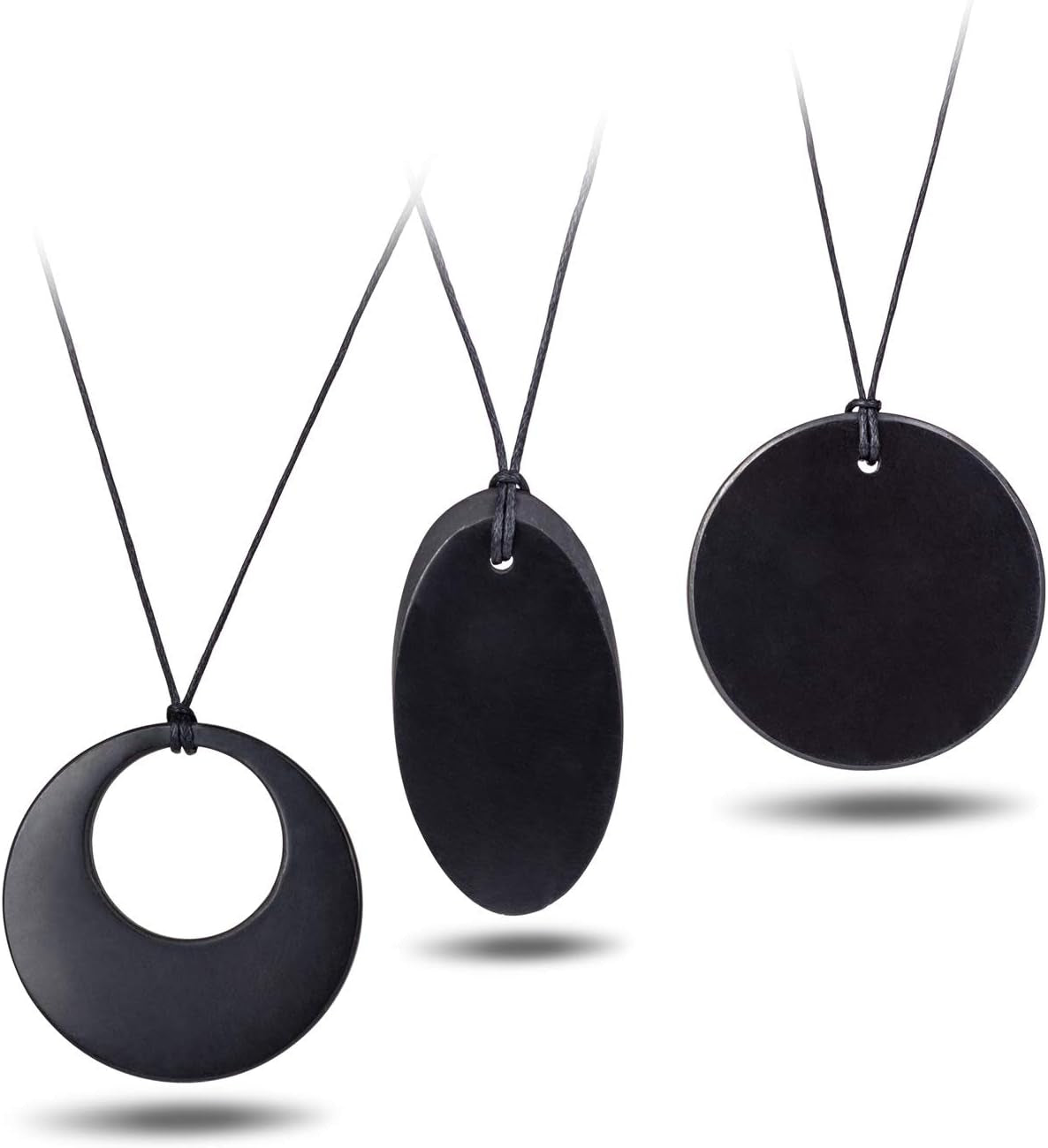 Shungite Crystal Necklace Pendant Set - Spiritual Jewellery & Chakra Necklace - Trendy Jewellery Healing Crystals Black Necklace for Negative Energy Protection