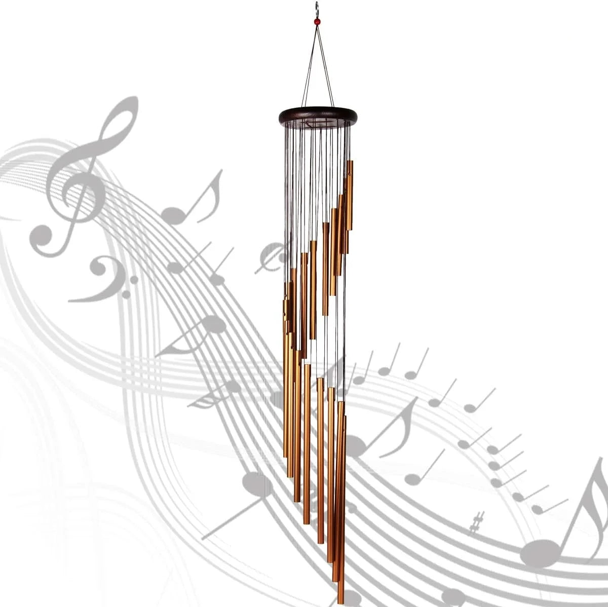 ® 36" Gold Wind Chimes for Outside,Memorial Wind Chimes with 18 Aluminum Tubes and S Hook,Clearance Wind Chimes for Home Garden Hanging Decor