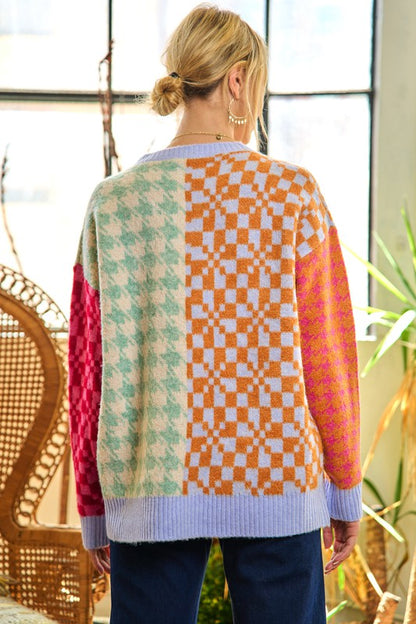 Jade By Jane | Patchwork Oversized Sweater Top PLUS