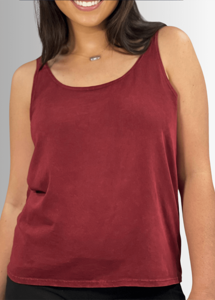 Twenty Four Seven Cotton Tank in Dark Blue Grey Denim