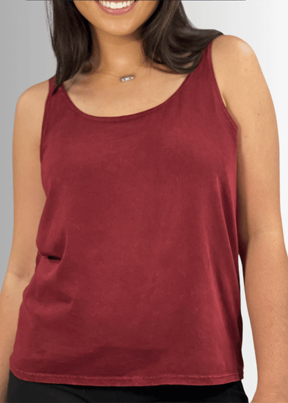 Twenty Four Seven Cotton Tank in Dark Blue Grey Denim