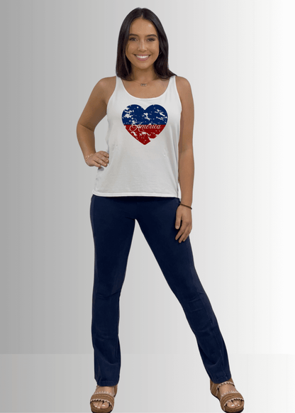 America Heart Graphic Premium Cotton Tank