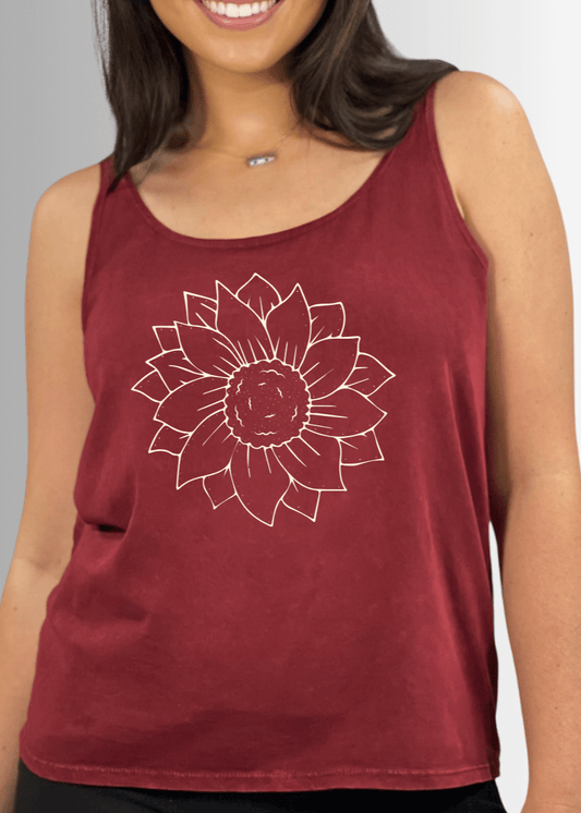 A Simple Flower Graphic Premium USA Made Cotton Tank Top