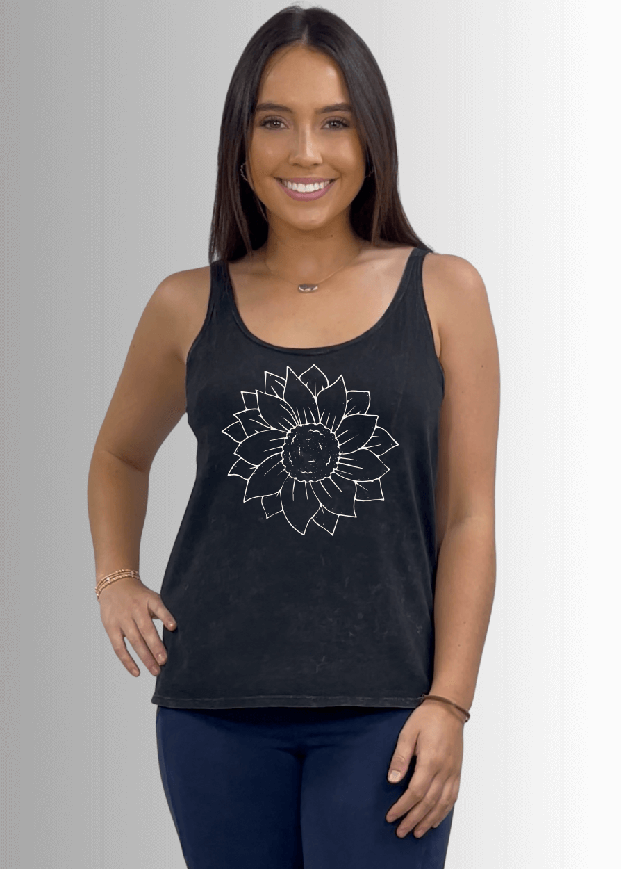 A Simple Flower Graphic Premium USA Made Cotton Tank Top