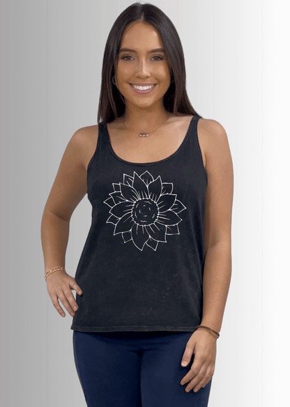 A Simple Flower Graphic Premium USA Made Cotton Tank Top