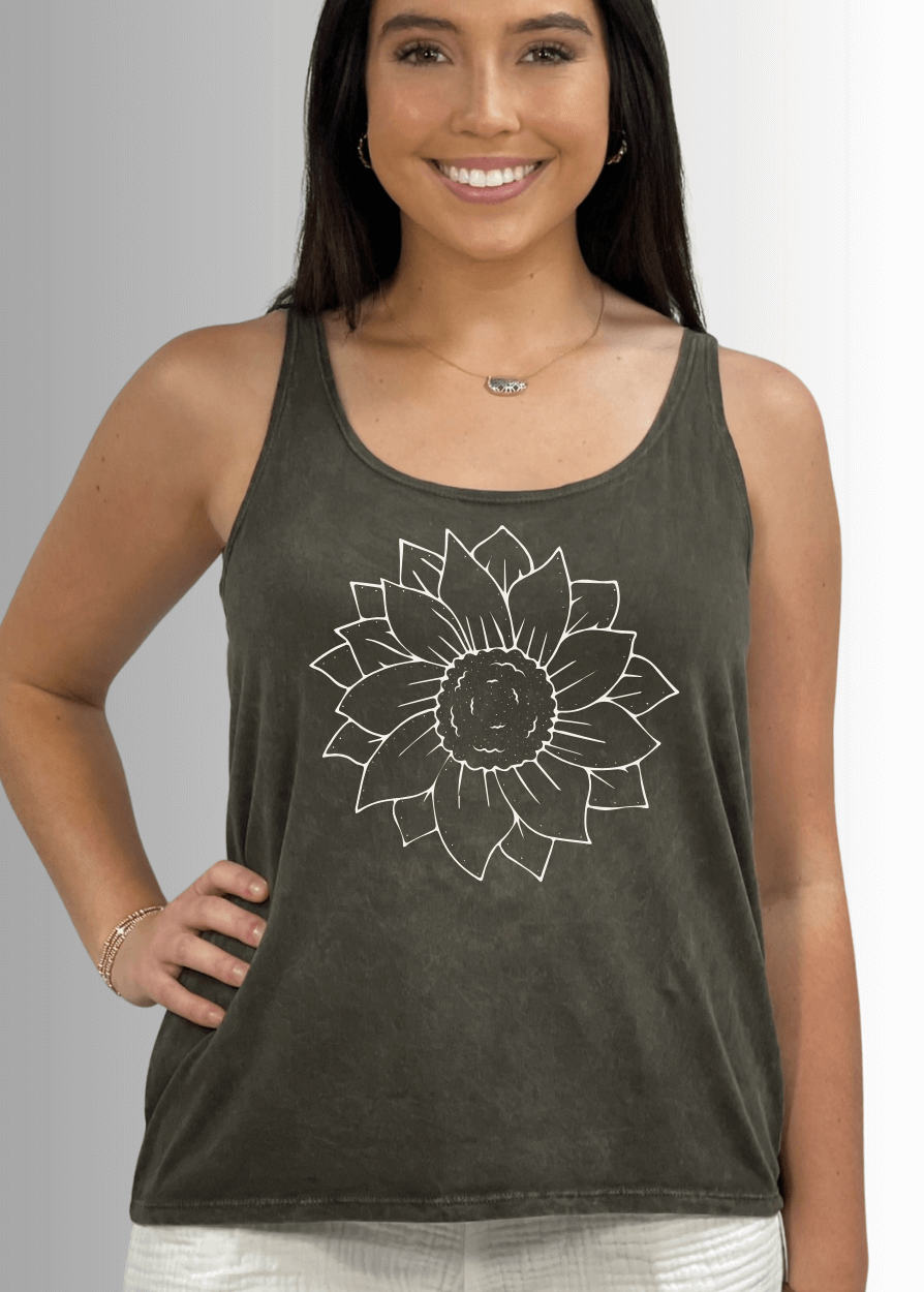 A Simple Flower Graphic Premium USA Made Cotton Tank Top