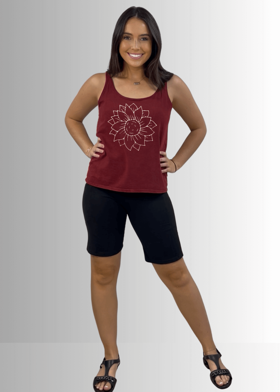 A Simple Flower Graphic Premium USA Made Cotton Tank Top