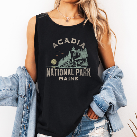 Acadia National Park, Maine, Nature, Outdoors, Camping, Hiking Comfort Colors Tank Top