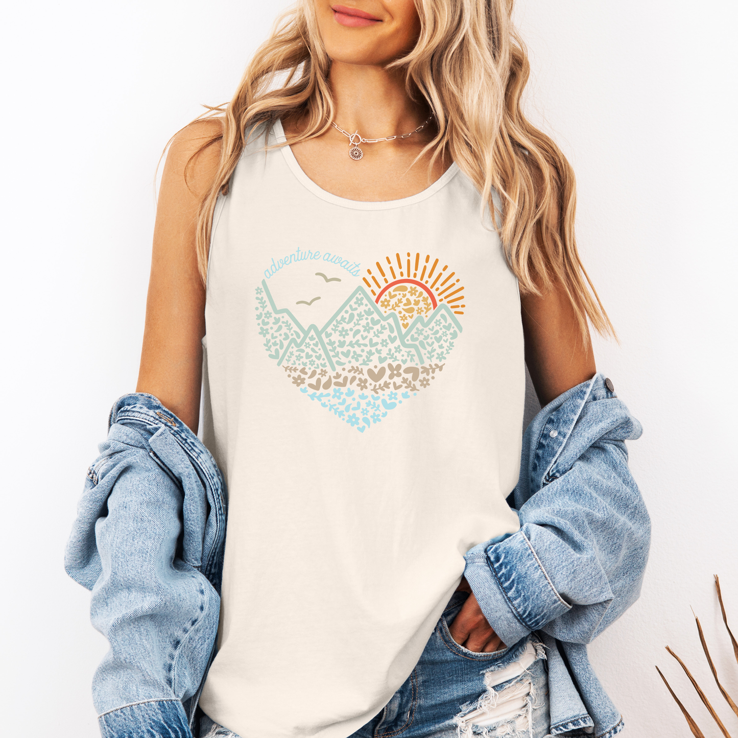 Adventure Awaits, Nature, Outdoors, Hiking Comfort Colors Tank Top