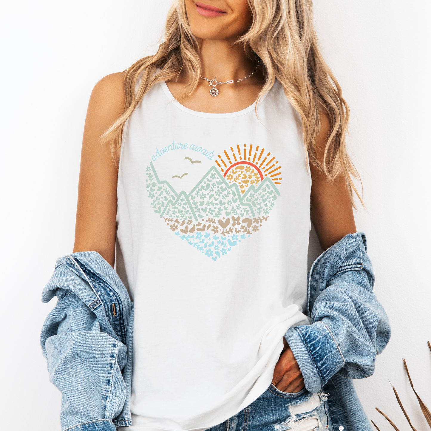 Adventure Awaits, Nature, Outdoors, Hiking Comfort Colors Tank Top