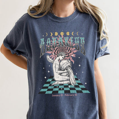 Aquarius Zodiac Comfort Colors Tees, Horoscope, Astrology