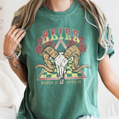 Aries Zodiac Comfort Colors Tees, Horoscope, Astrology