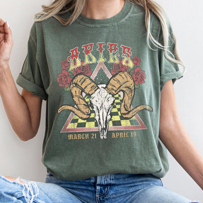 Aries Zodiac Comfort Colors Tees, Horoscope, Astrology