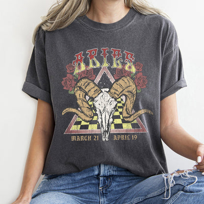Aries Zodiac Comfort Colors Tees, Horoscope, Astrology