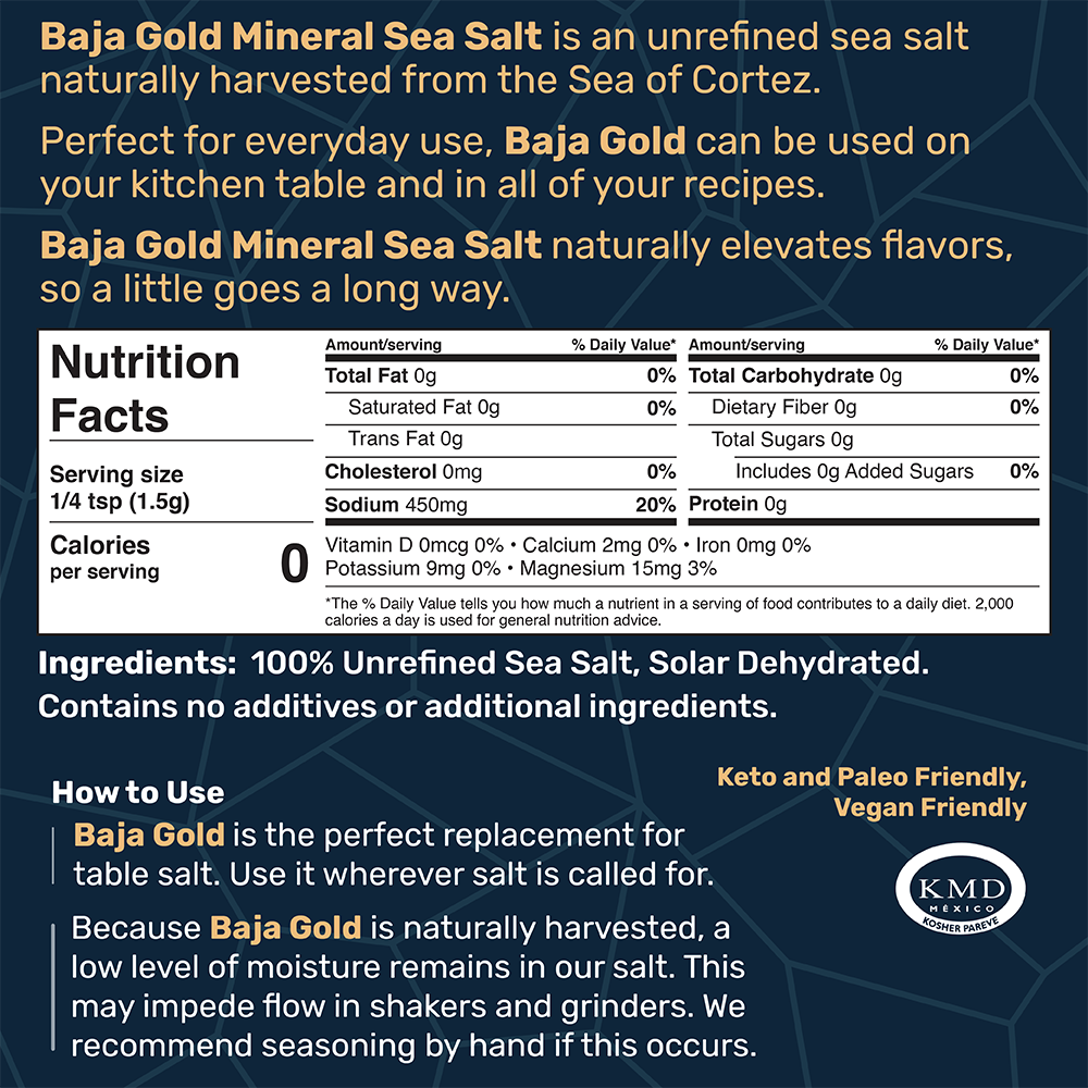 Baja Gold Signature Mineral Sea Salt - Fine Grind