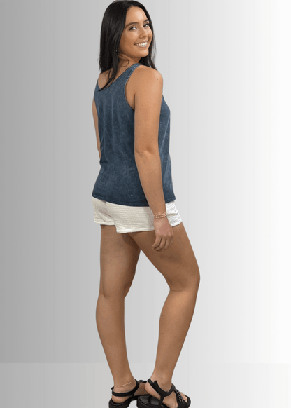 Twenty Four Seven Cotton Tank in Light Denim