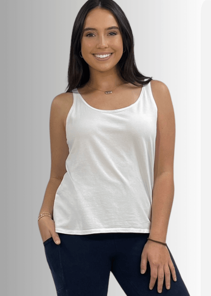Twenty Four Seven Cotton Tank in Stone