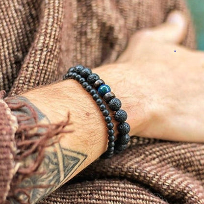 Lava & Chrysocolla Stone Energy Bracelet | Inner Strength