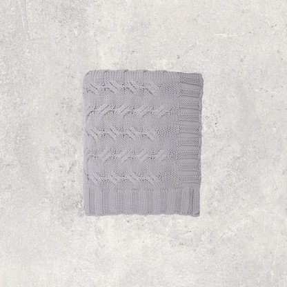 Chunky Cable Organic Cotton Throw Blanket