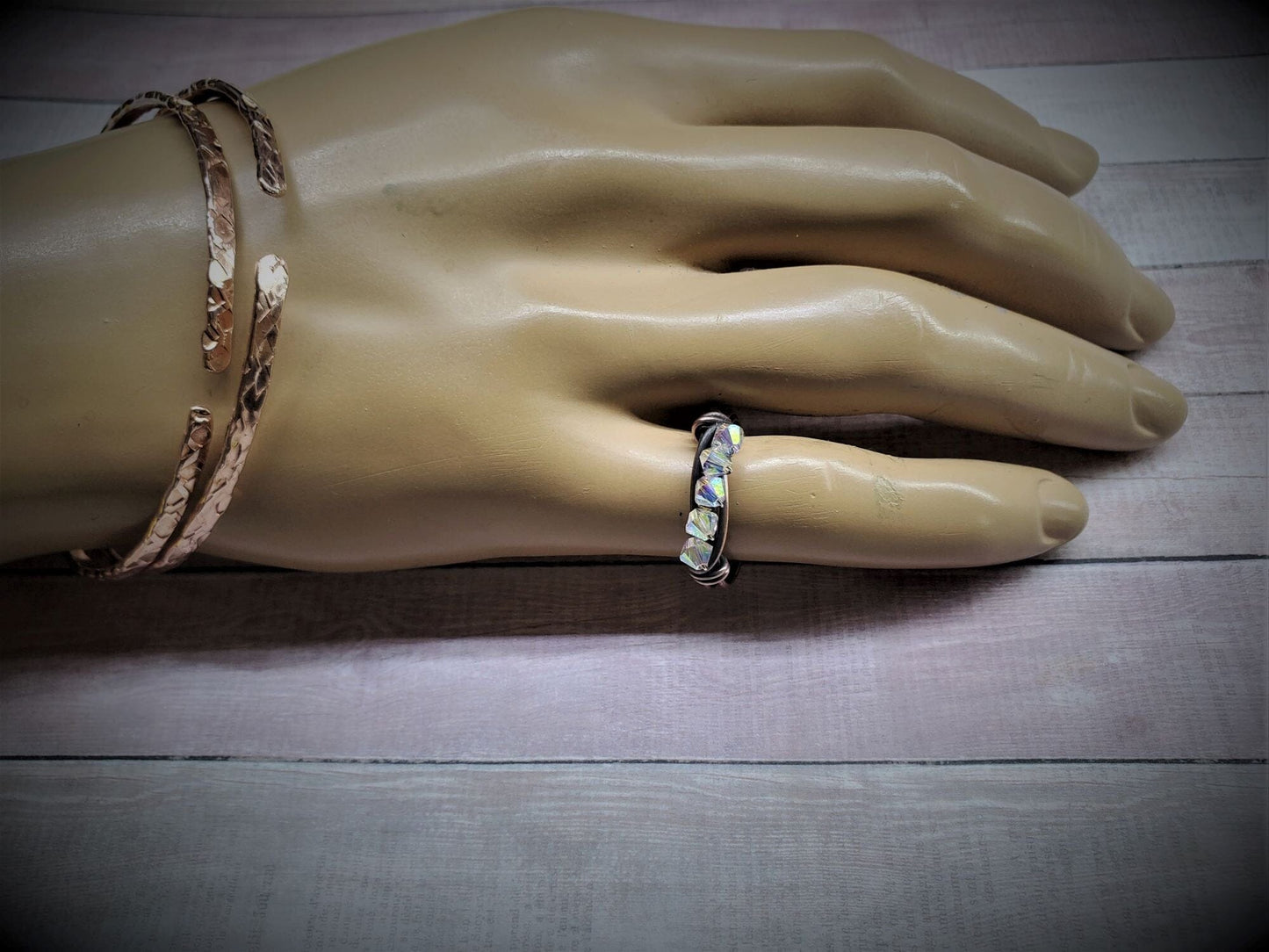 Copper Multi Wire Wrapped Super Sparkly Bling Ring