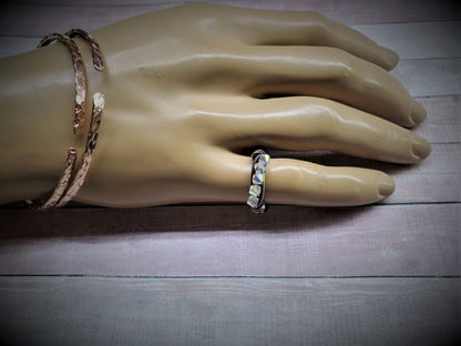 Copper Multi Wire Wrapped Super Sparkly Bling Ring