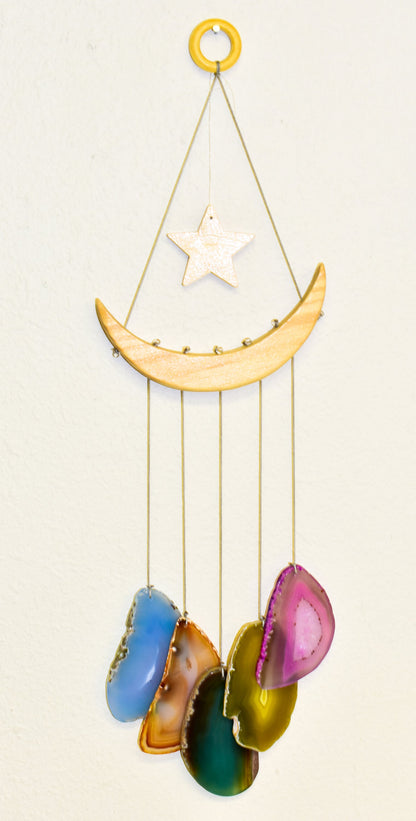 NEW Star & Crescent Moon Agate Wind Chime