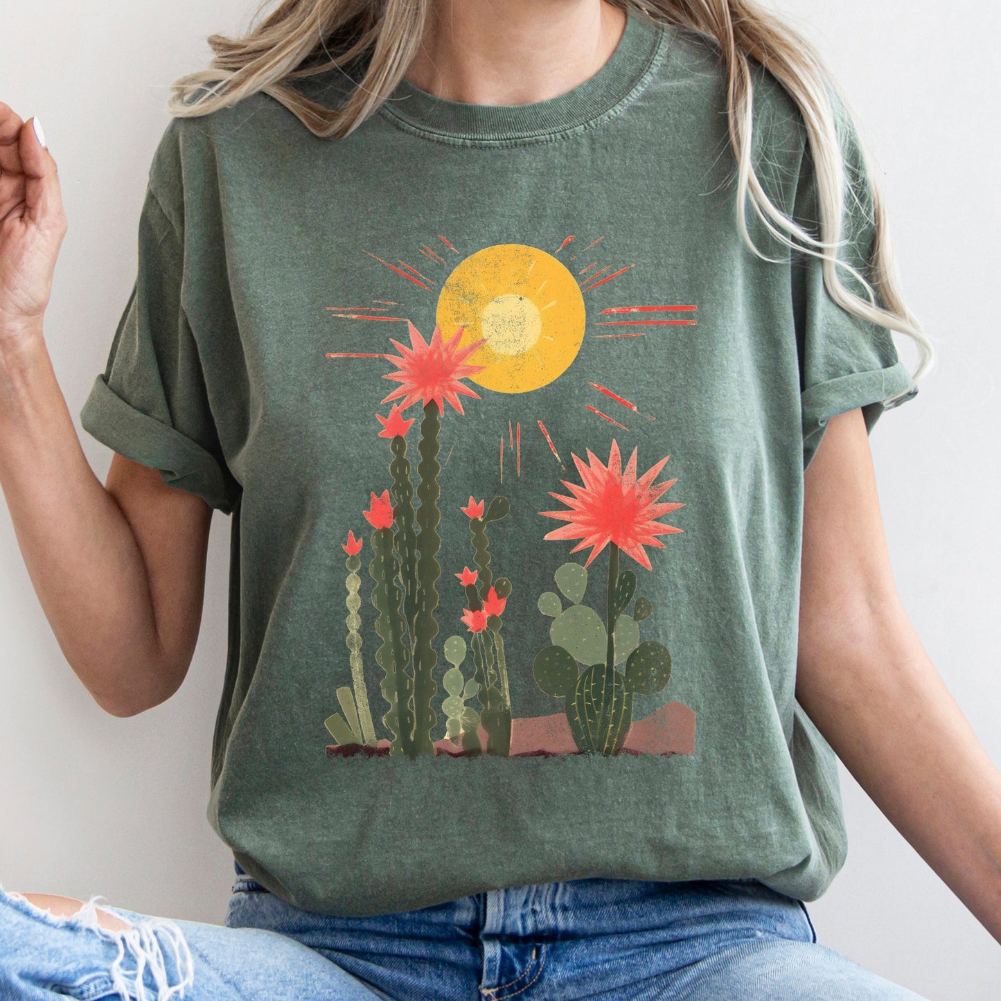 Desert Cactus, Sun Succulent, Western, Plants, Tshirt Comfort Colors T-Shirt