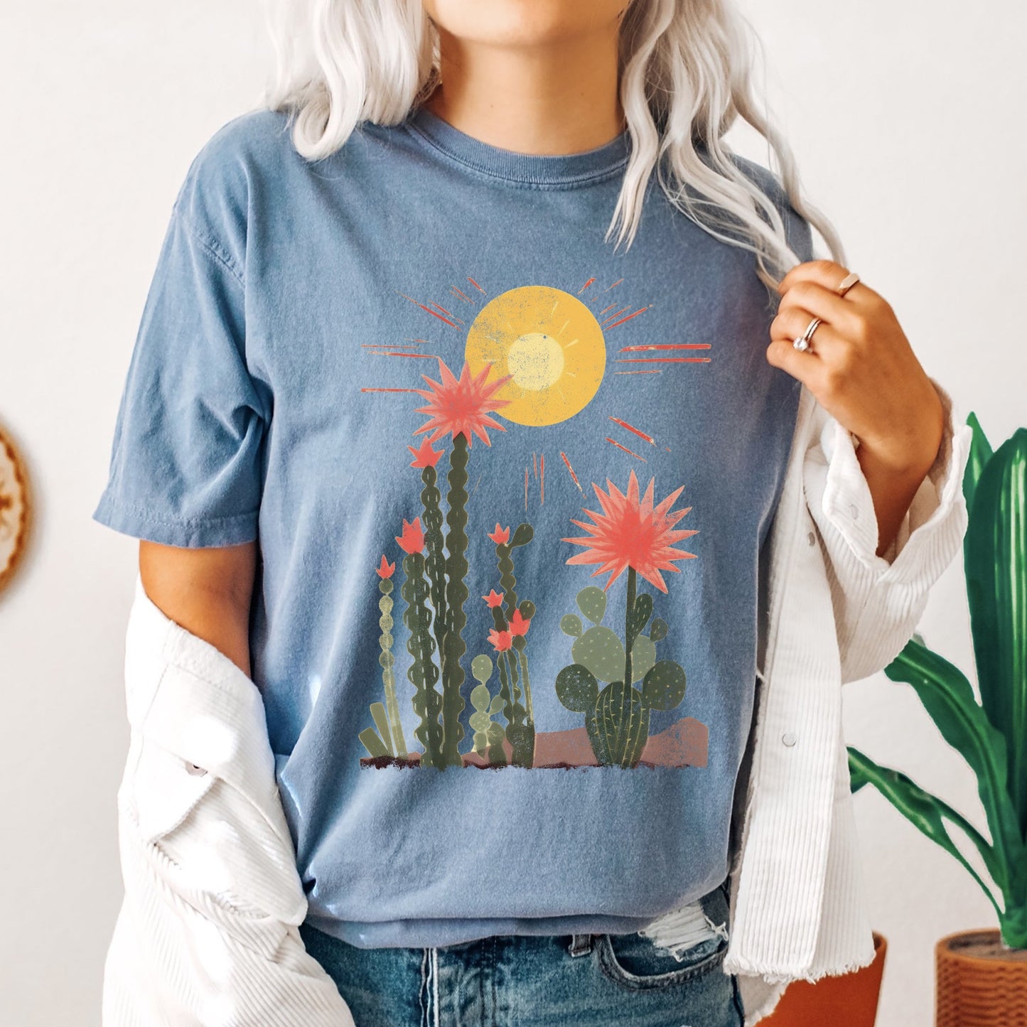 Desert Cactus, Sun Succulent, Western, Plants, Tshirt Comfort Colors T-Shirt