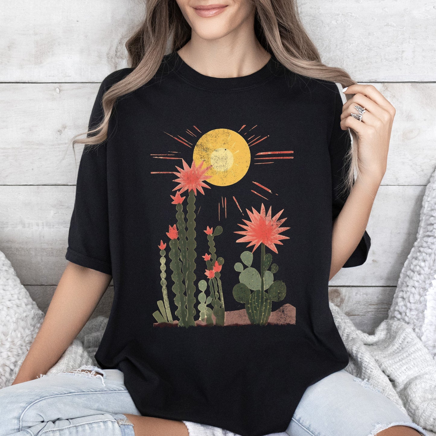 Desert Cactus, Sun Succulent, Western, Plants, Tshirt Comfort Colors T-Shirt