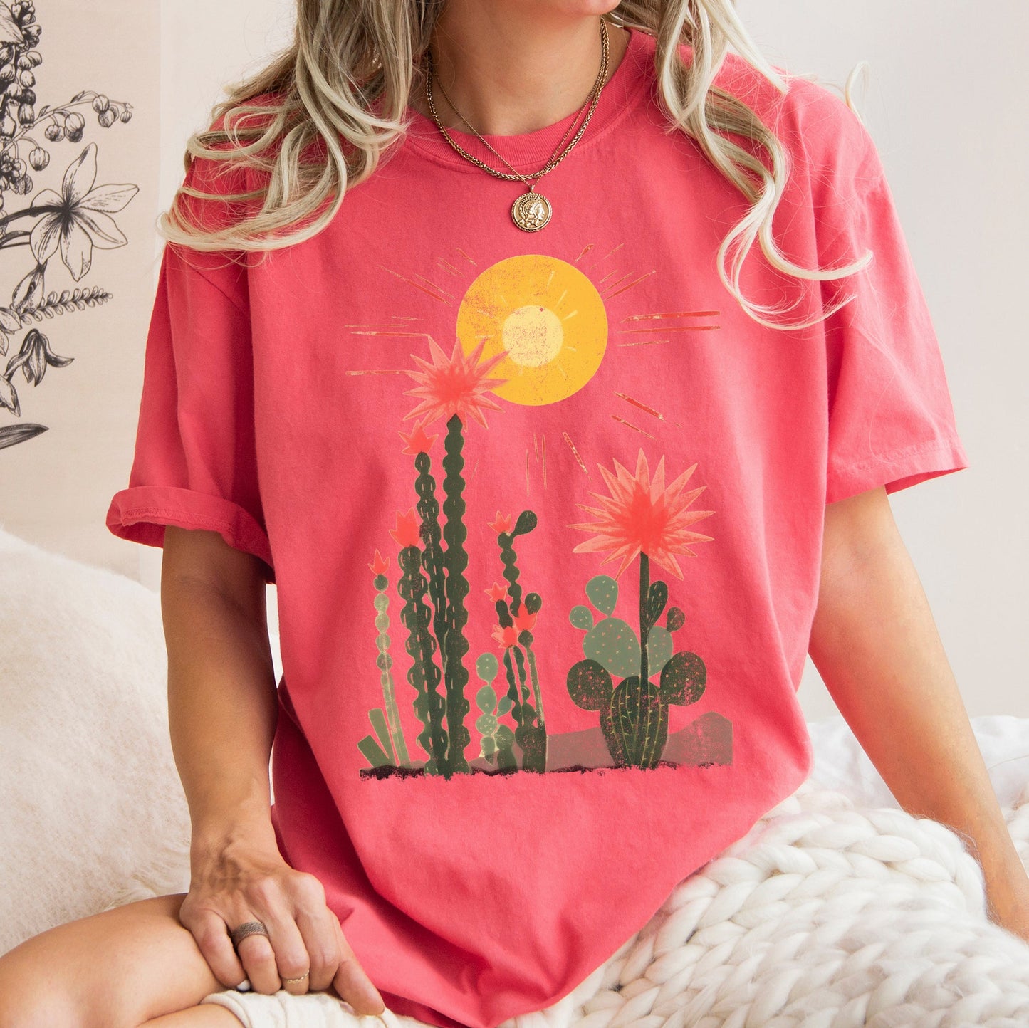 Desert Cactus, Sun Succulent, Western, Plants, Tshirt Comfort Colors T-Shirt