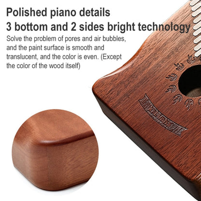 17 Tone Acacia Wood Thumb Piano Kalimba Musical Instruments(Coffee-Butterfly)