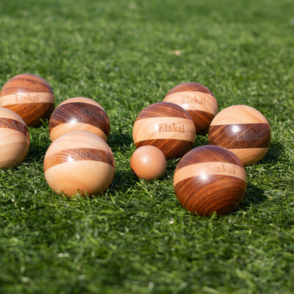 Hevea Wood 72mm Travel Bocce Set