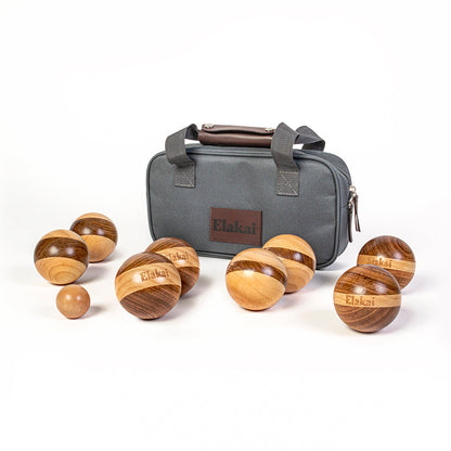 Hevea Wood 72mm Travel Bocce Set