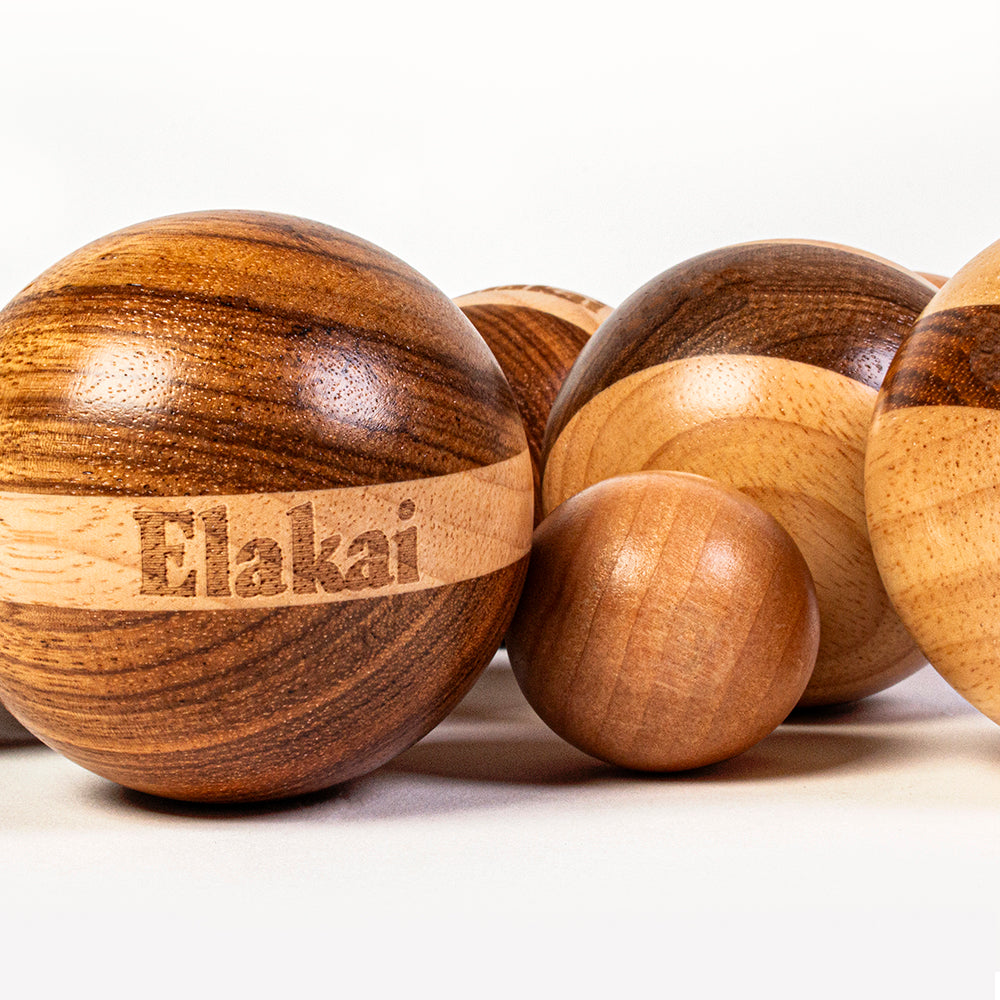 Hevea Wood 72mm Travel Bocce Set