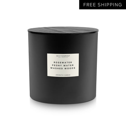 55oz Rosewater | Peony Water | Washed Woods Candle (Inspired by Issey Miyake L'Eau d'Issey®)