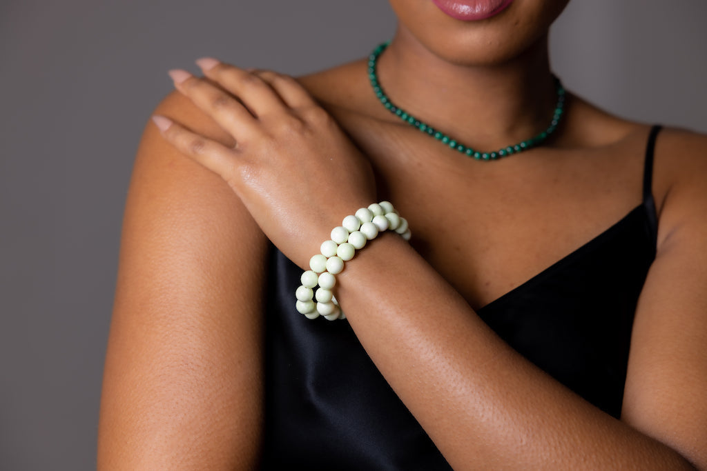 Lime Chrysoprase Natural Gemstone Bracelet
