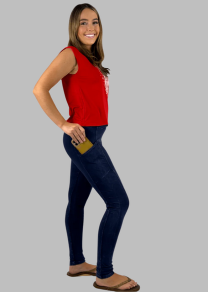 A Perfect Fit Pocket Leggings in Light Mauve