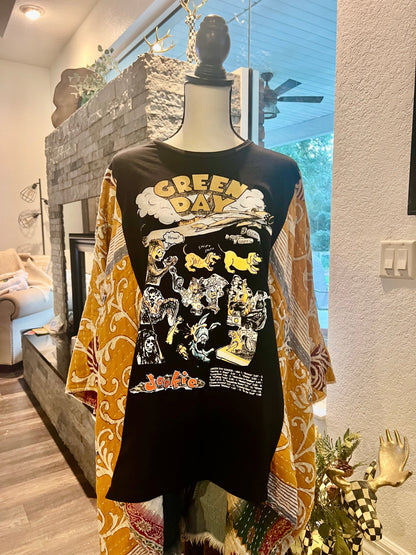 Bell Sleeve  Butterfly Top “Green Day”